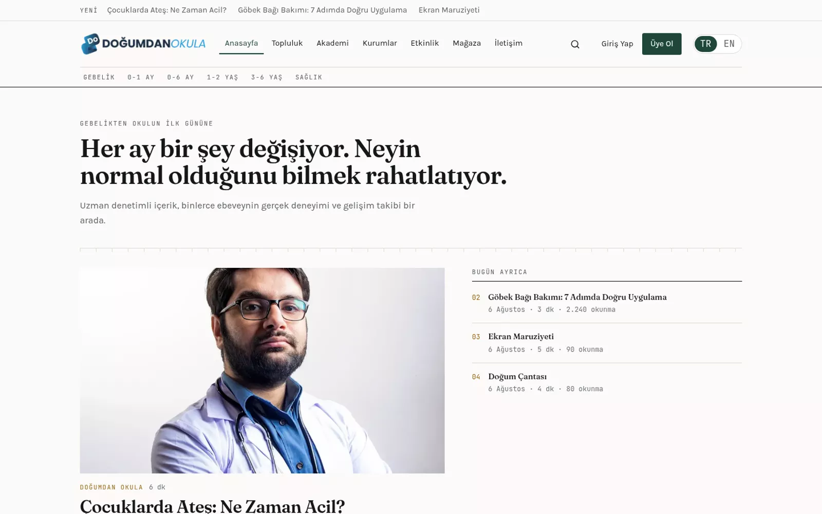 Doğumdan Okula ekran görüntüsü